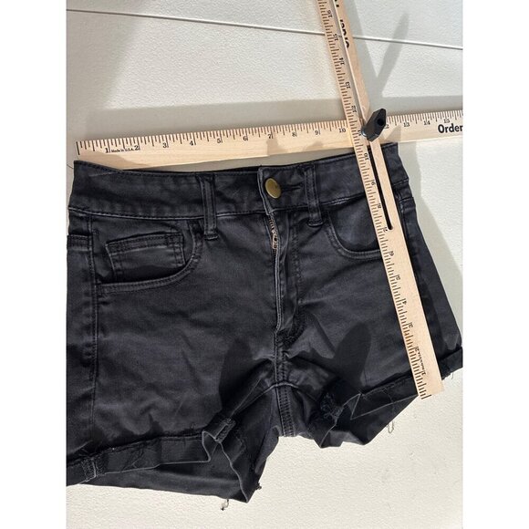 American Eagle Shorts Womens Black Denim High-Rise Shorts Size 2 - Picture 4 of 11